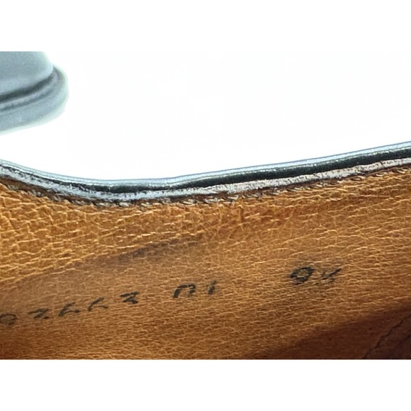 VTG 90s BrassBoot Black Leather Squared Cap-Toe Brogue Derby 8.5M Made in Italy main image 8
